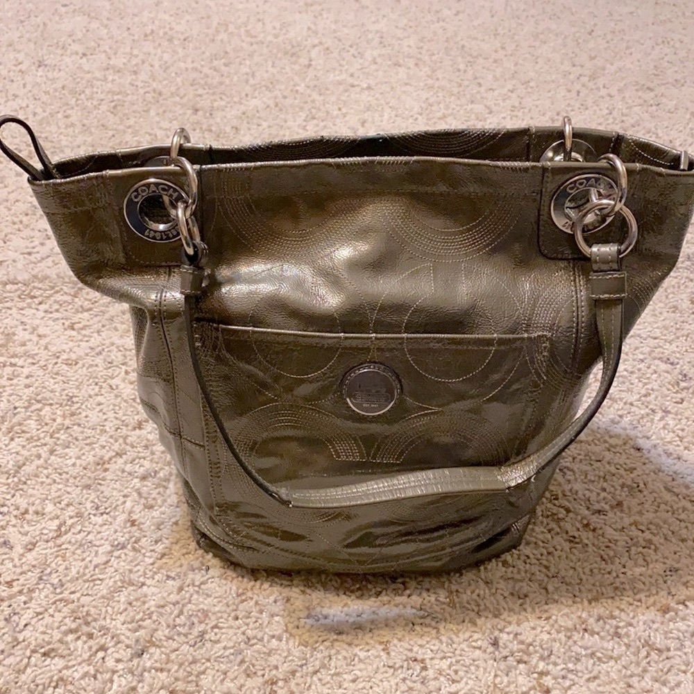 Coach Alex patent leather tote